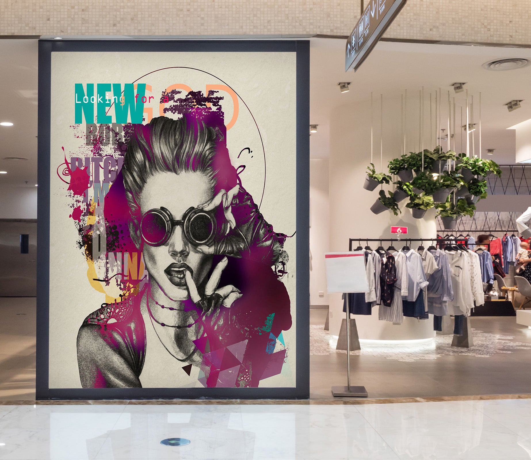 3D Sunglasses Woman 011 Wall Murals