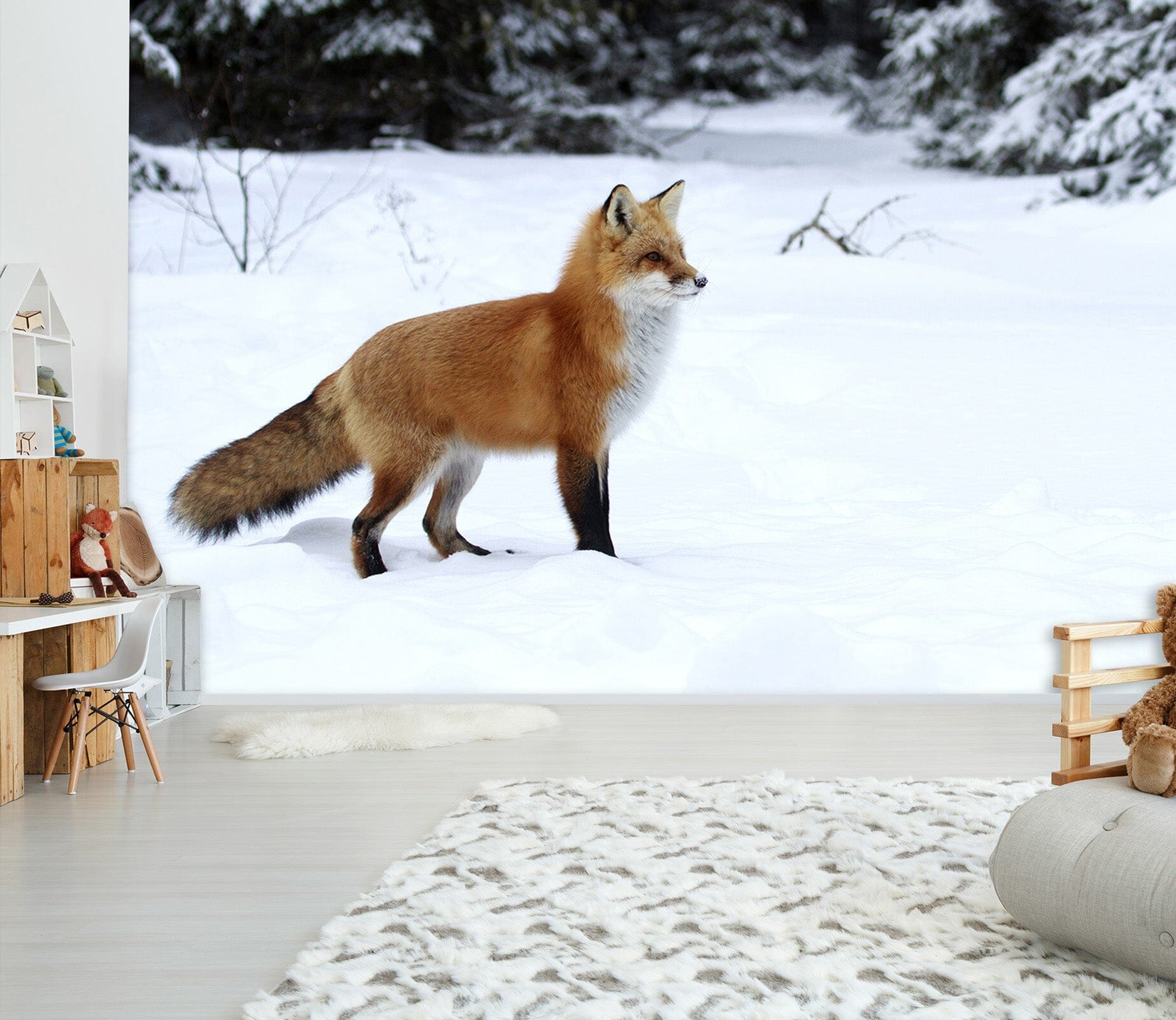 3D Winter Snow Fox 103 Wall Murals Wallpaper AJ Wallpaper 2 