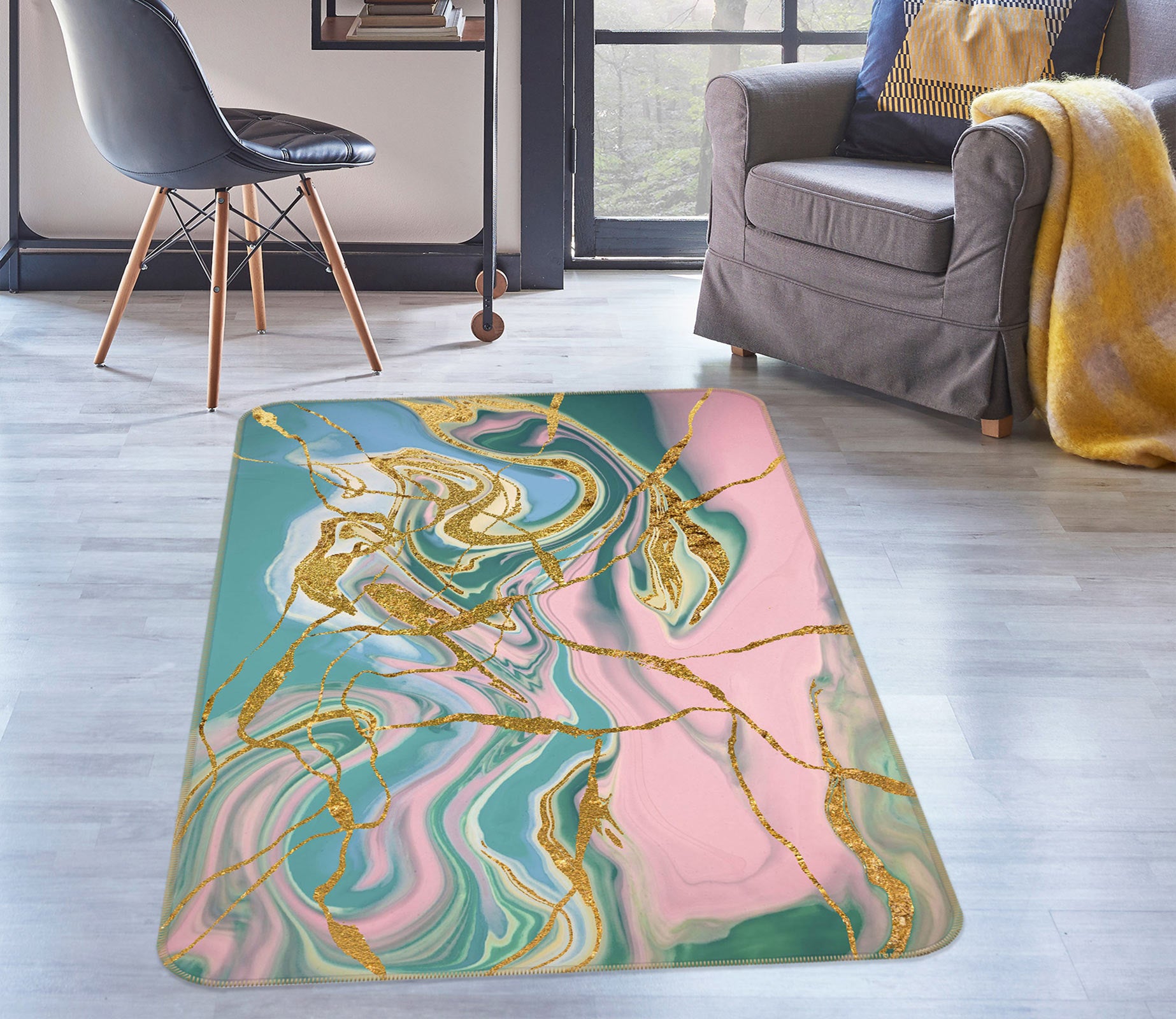 3D Pattern Lines 30107 Non Slip Rug Mat