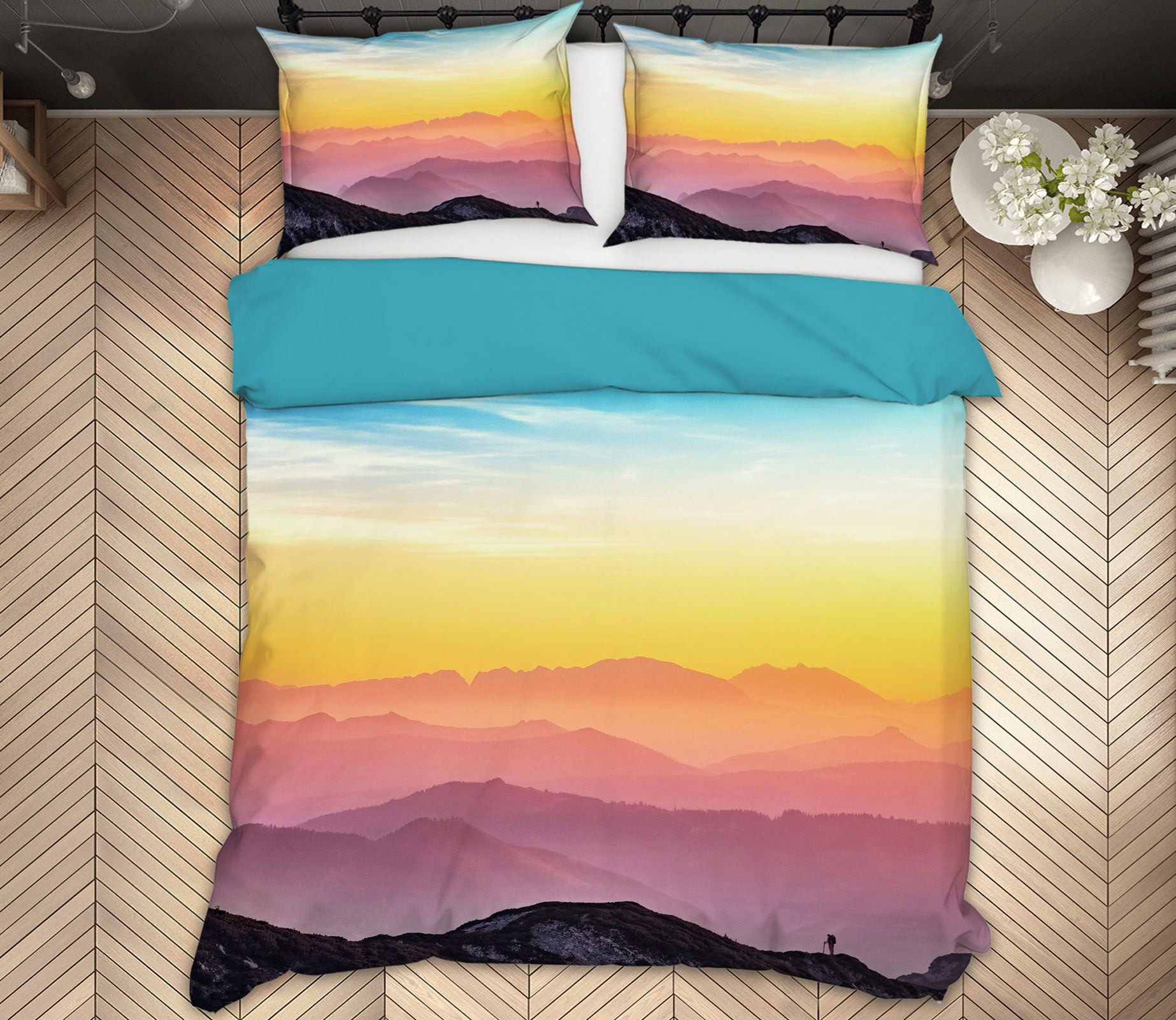 3D Mountains 14101 Bed Pillowcases Quilt