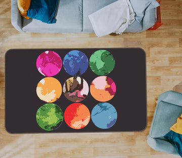 3D Color Circle 70051 Shandra Smith Rug Non Slip Rug Mat
