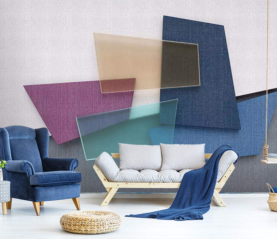 3D Square Glass WC599 Wall Murals