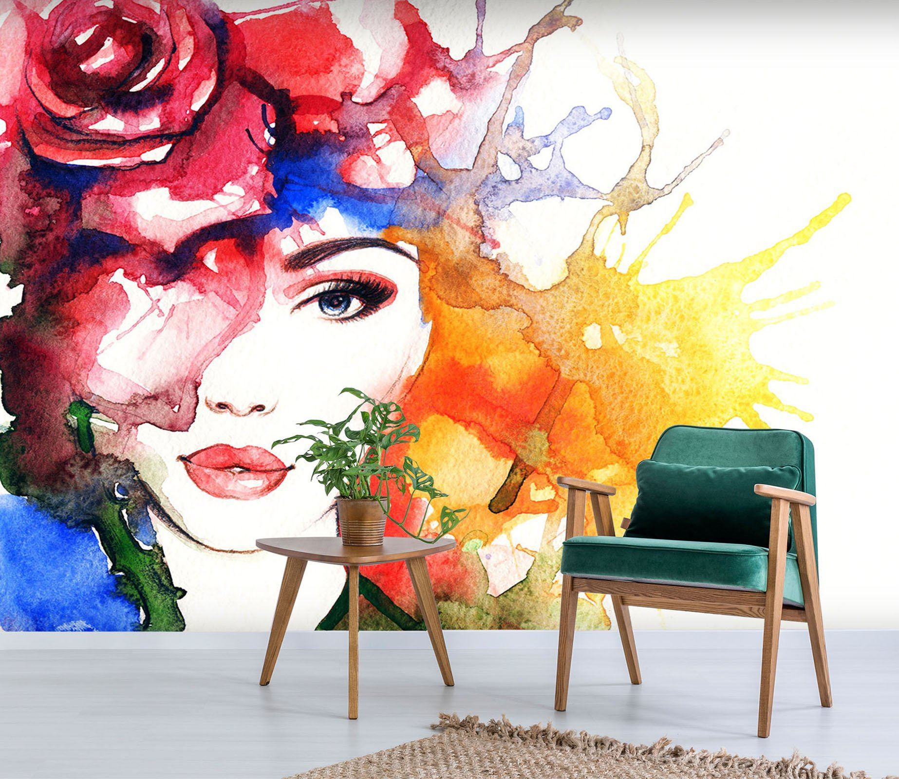 3D Wearing Red Flowers 608 Wallpaper AJ Wallpaper 2 