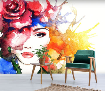 3D Wearing Red Flowers 608 Wallpaper AJ Wallpaper 2 