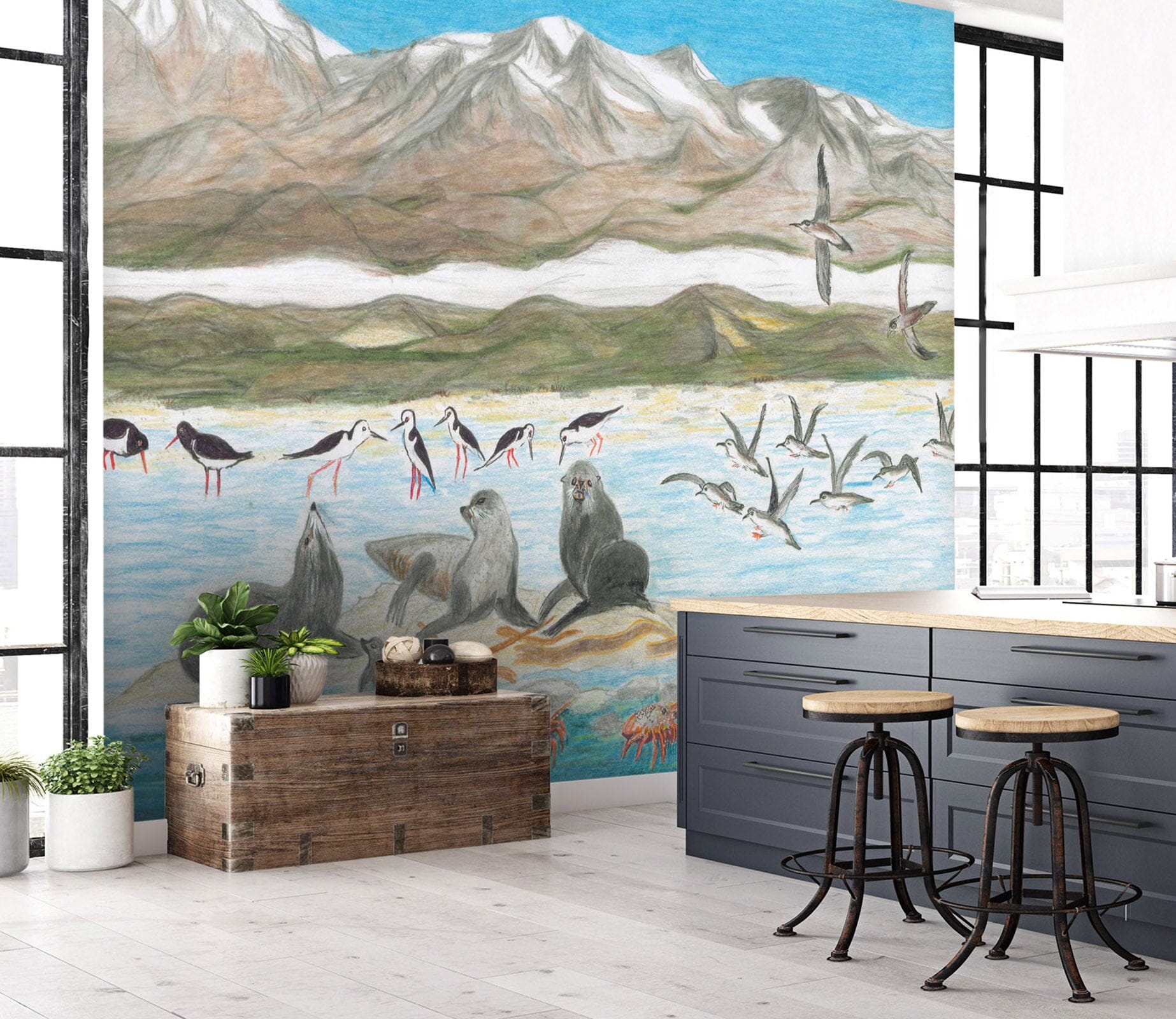 3D Sea lion Playing 1406 Michael Sewell Wall Mural Wall Murals Wallpaper AJ Wallpaper 2 