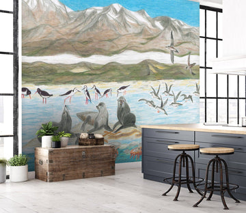 3D Sea lion Playing 1406 Michael Sewell Wall Mural Wall Murals Wallpaper AJ Wallpaper 2 