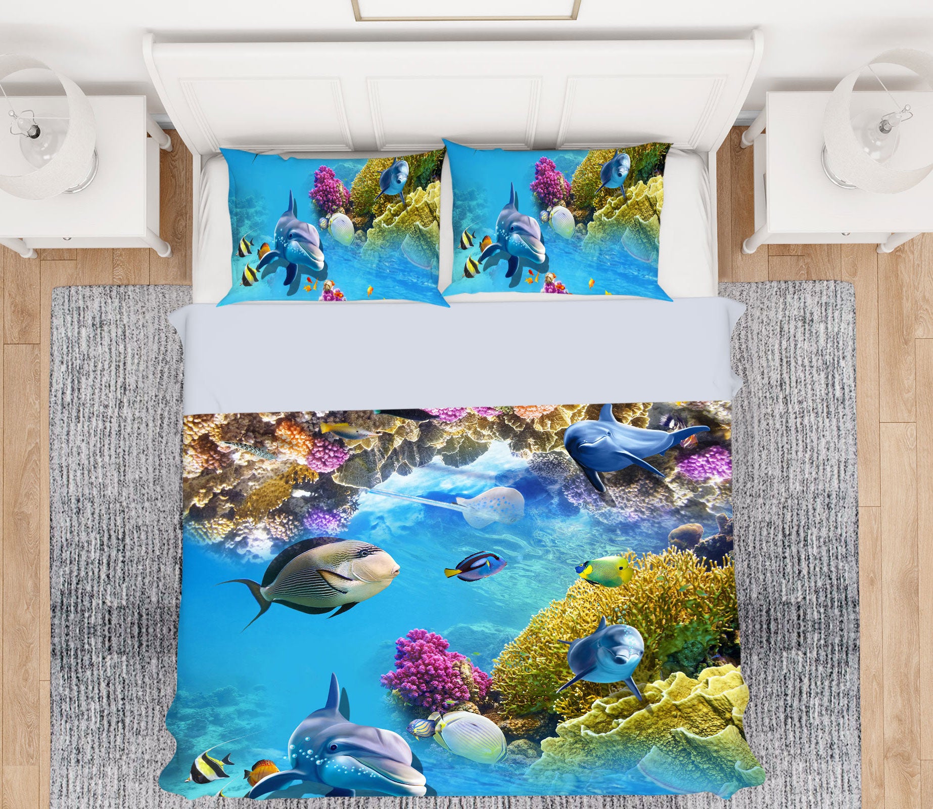 3D Seabed Fish 13063 Bed Pillowcases Quilt