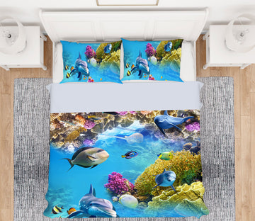 3D Seabed Fish 13063 Bed Pillowcases Quilt
