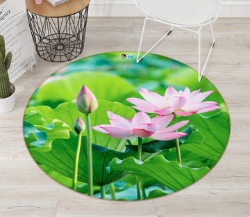 3D Lotus 71133 Round Non Slip Rug Mat