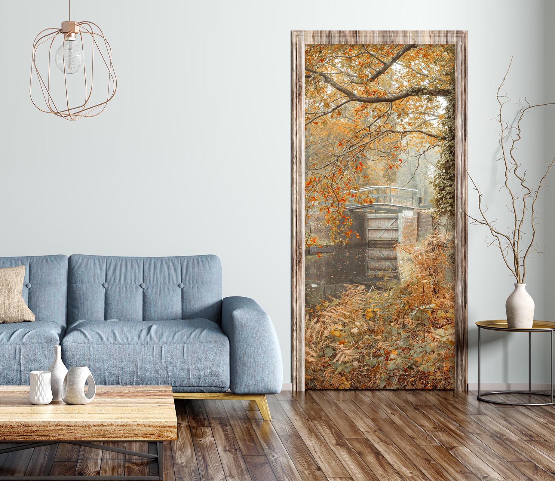 3D Park Bridge 5107 Assaf Frank Door Mural