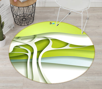 3D Abstract Tree 74145 Round Non Slip Rug Mat