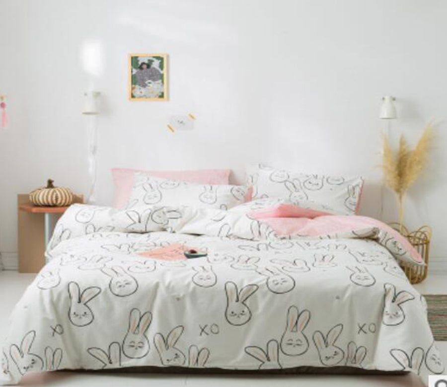 3D Rabbit Line 14174 Bed Pillowcases Quilt