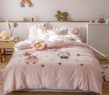 3D Pink Girl 40331 Bed Pillowcases Quilt