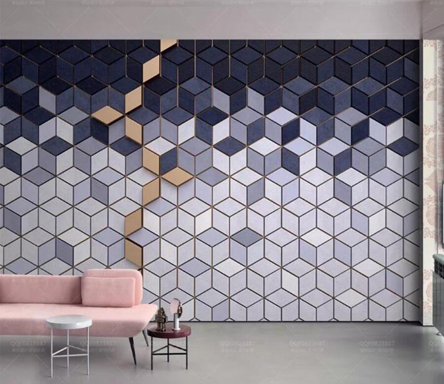 3D Geometric Patchwork WC202 Wall Murals Wallpaper AJ Wallpaper 2 