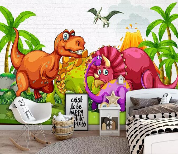 3D Dinosaur Forest 2314 Wall Murals Wallpaper AJ Wallpaper 2 