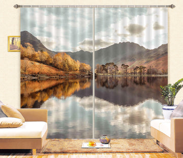 3D Autumn Lake 072 Assaf Frank Curtain Curtains Drapes