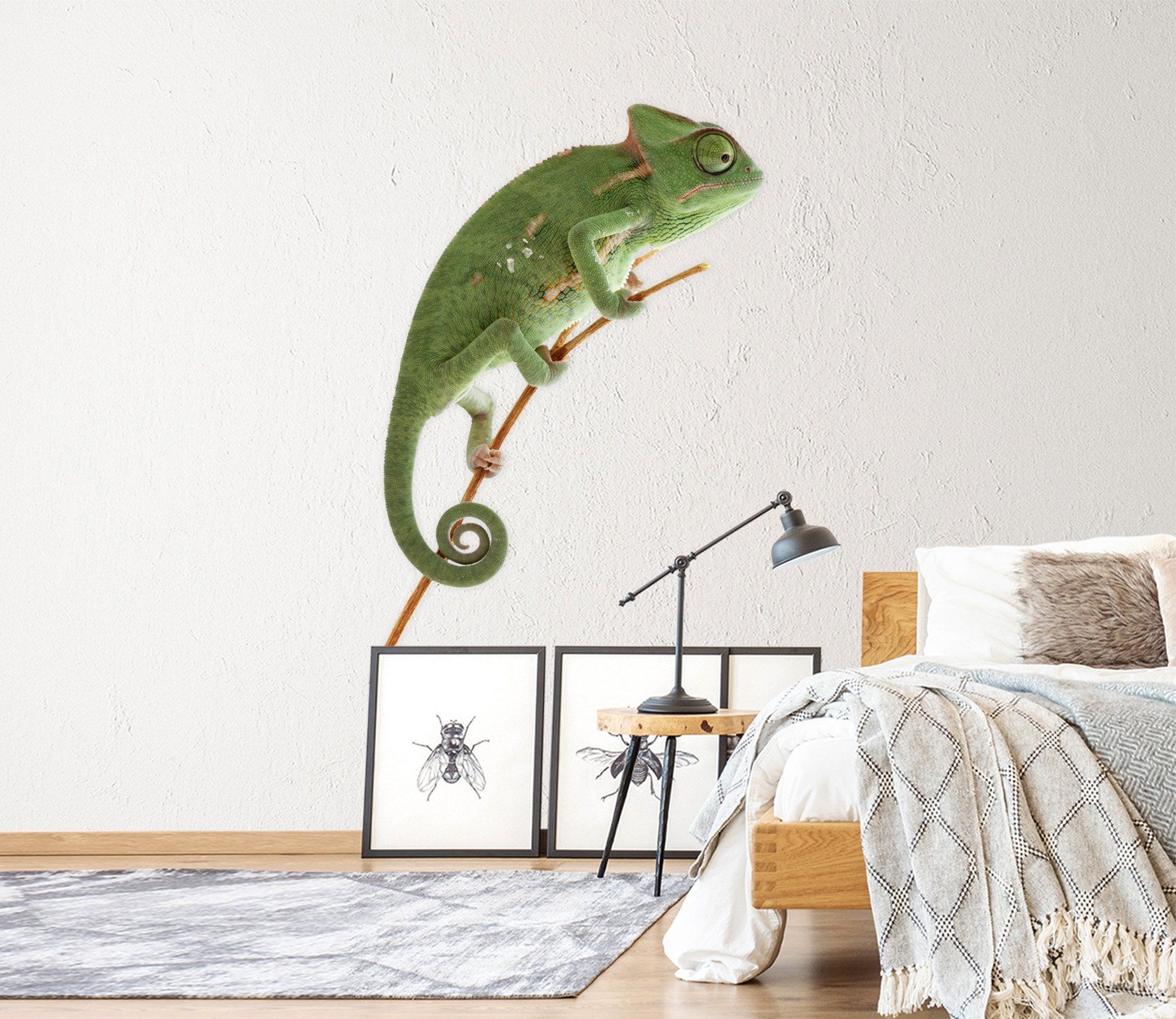 3D Green Chameleon 168 Animals Wall Stickers Wallpaper AJ Wallpaper 