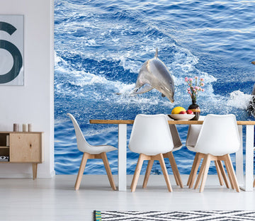 3D Dolphin Jumping 118 Wall Murals Wallpaper AJ Wallpaper 2 