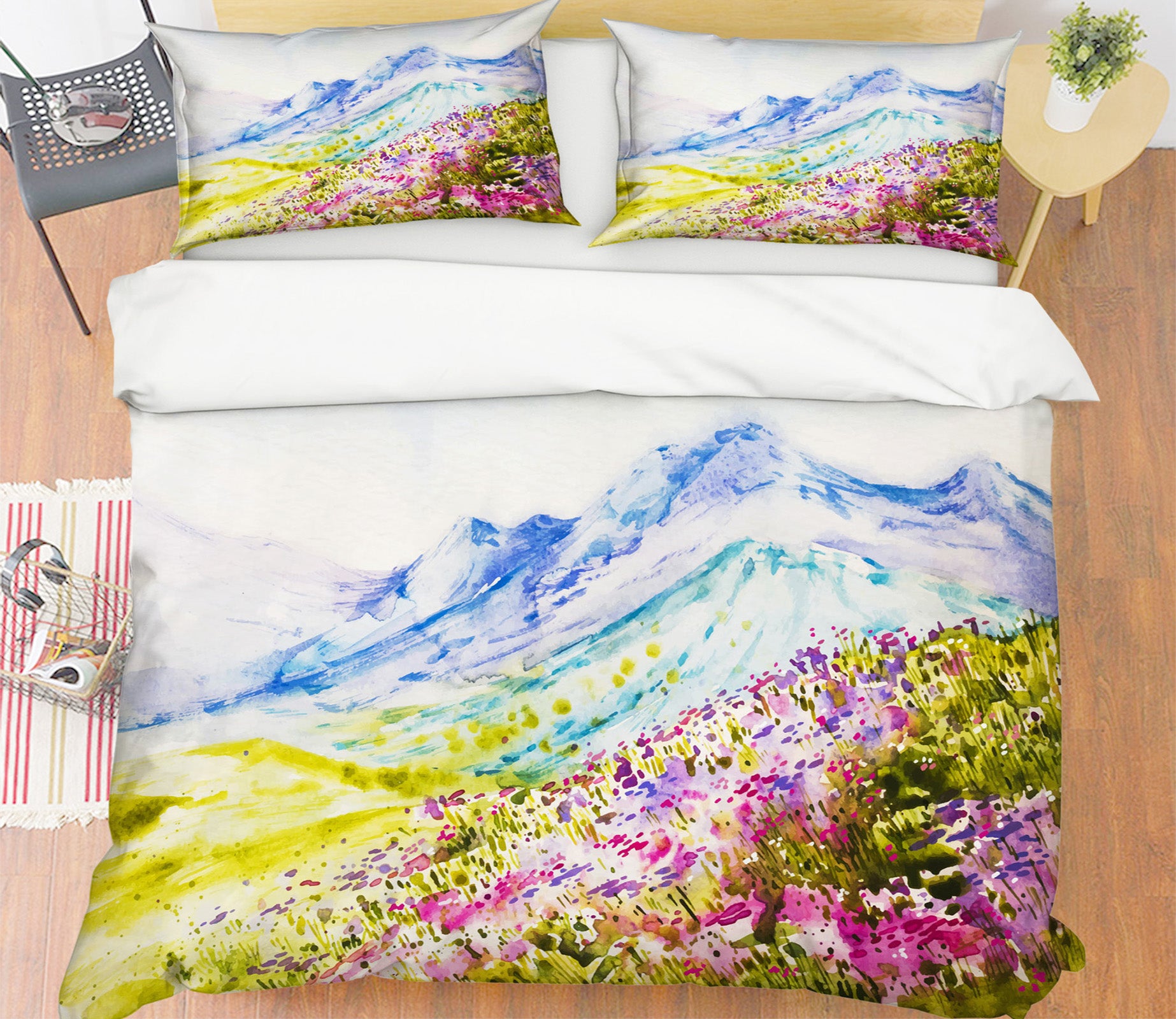 3D Flower Mountain 60184 Bed Pillowcases Quilt