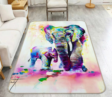 3D Elephant 65053 Non Slip Rug Mat
