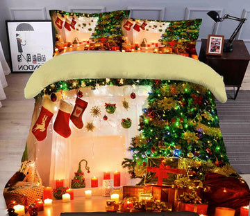 3D Christmas Tree Gift 45192 Christmas Quilt Duvet Cover Xmas Bed Pillowcases