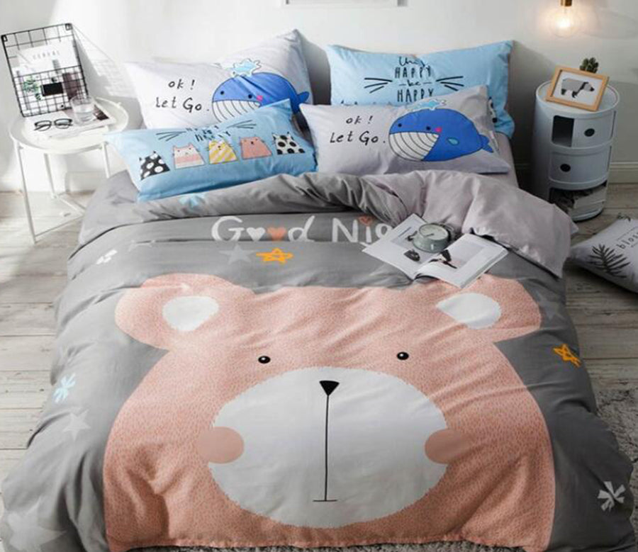 3D Cartoon Bear 7126 Bed Pillowcases Quilt