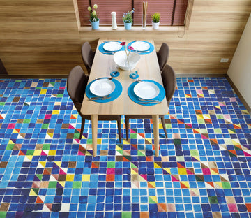 3D Blue Colored Mosaic Tiles 9687 Allan P. Friedlander Floor Mural