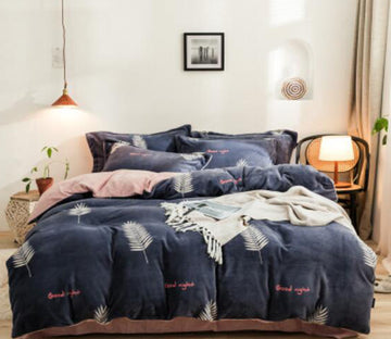 3D Black White Feather 20115 Bed Pillowcases Quilt