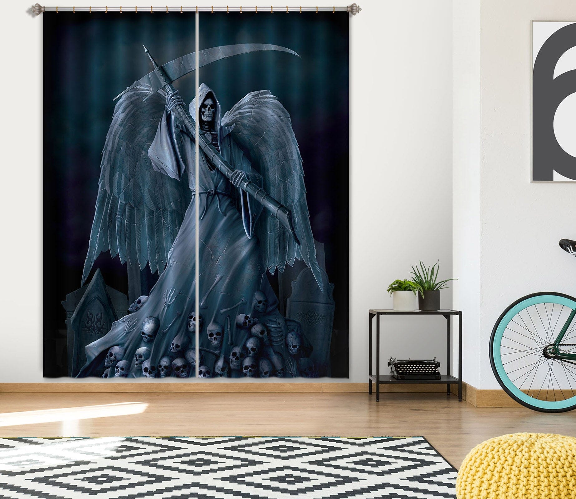 3D Death On A Hold 030 Vincent Hie Curtain Curtains Drapes Curtains AJ Creativity Home 