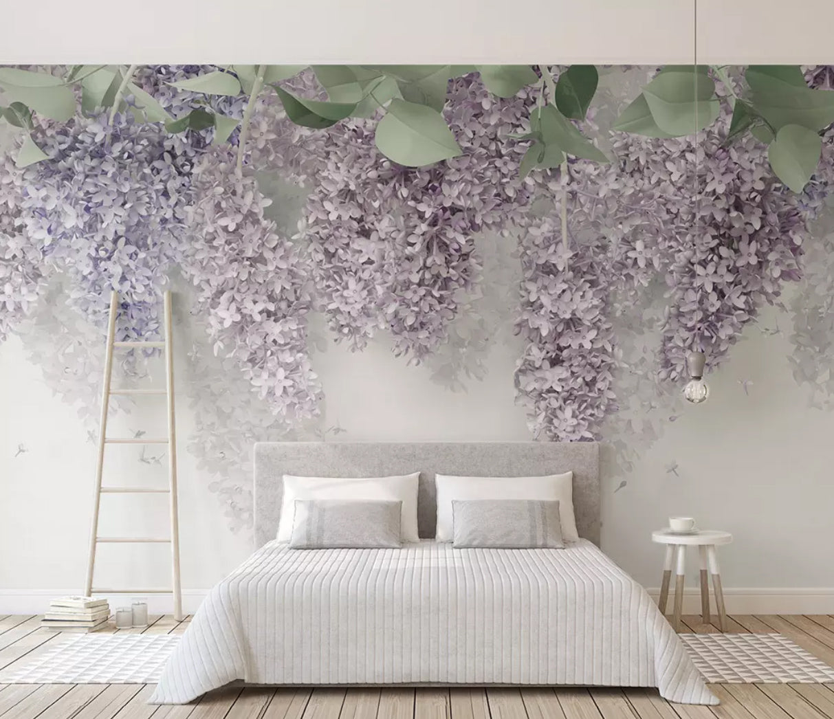 3D Purple Flowers 1520 Wall Murals Wallpaper AJ Wallpaper 2 