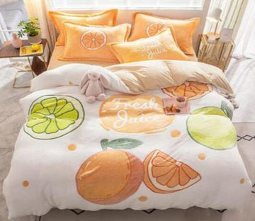 3D Orange 14197 Bed Pillowcases Quilt