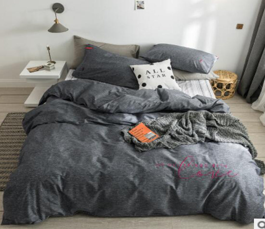 3D Dark Gray 30208 Bed Pillowcases Quilt