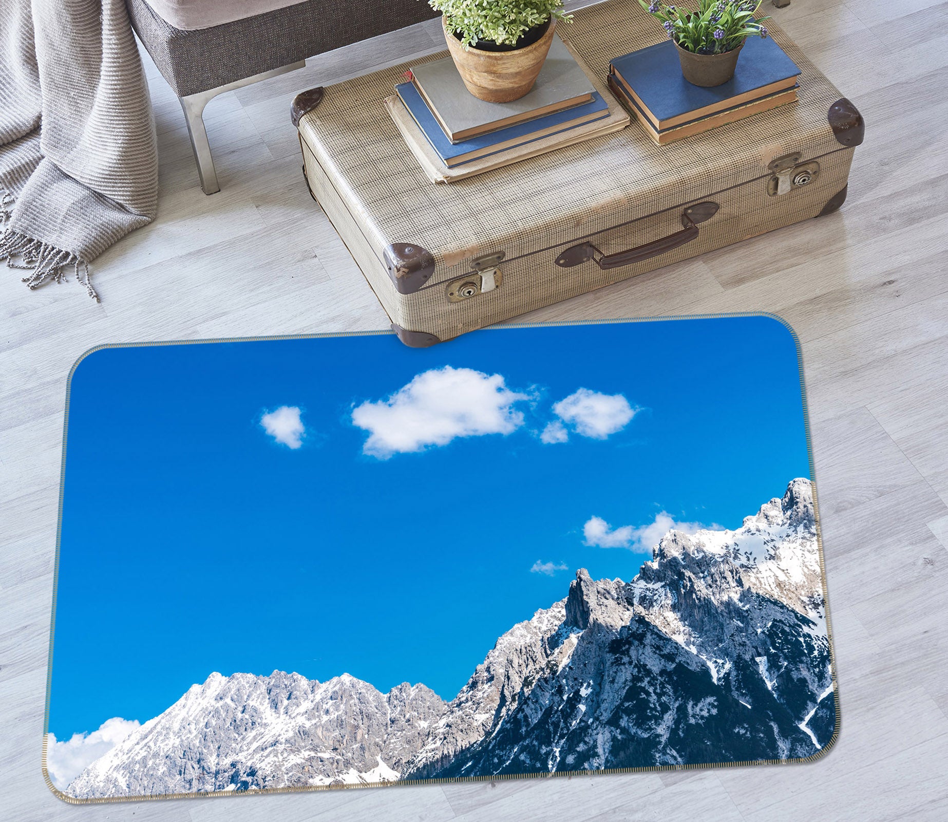 3D Sky Snow Mountain 30123 Non Slip Rug Mat