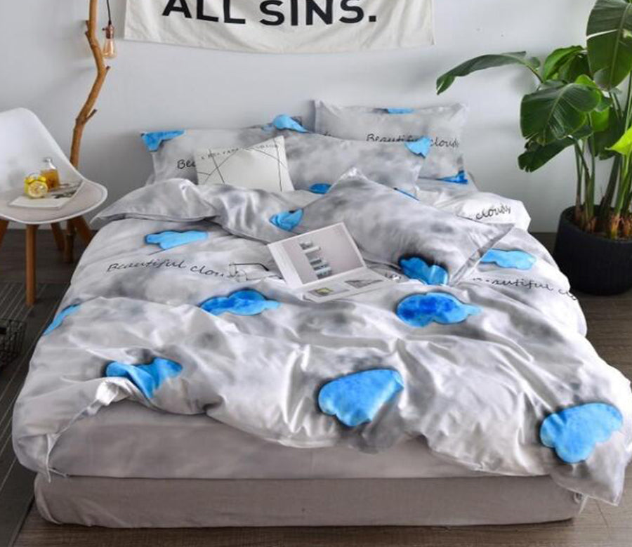 3D Blue Stone 2090 Bed Pillowcases Quilt