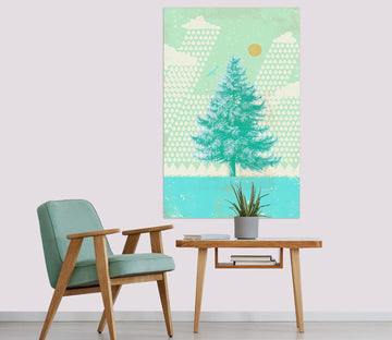 3D Blue Fir Tree 026 Showdeer Wall Sticker Wallpaper AJ Wallpaper 2 