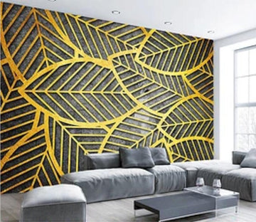 3D Golden Stripes 649 Wall Murals Wallpaper AJ Wallpaper 2 