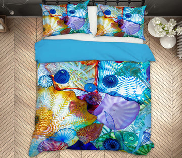 3D Shell 13173 Bed Pillowcases Quilt