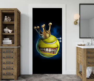 3D Yellow Ball Teeth 616 Tom Wood Door Mural
