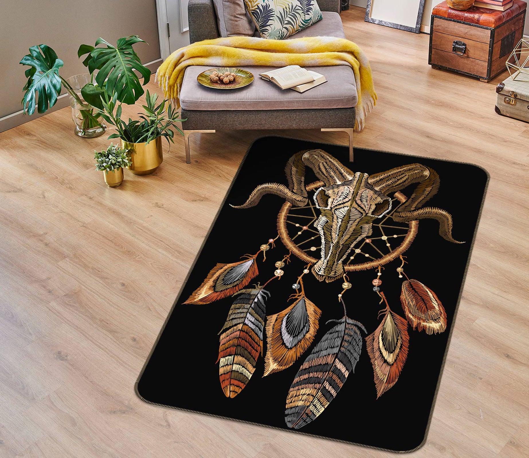 3D Sheep Head Dream Catcher 37142 Non Slip Rug Mat