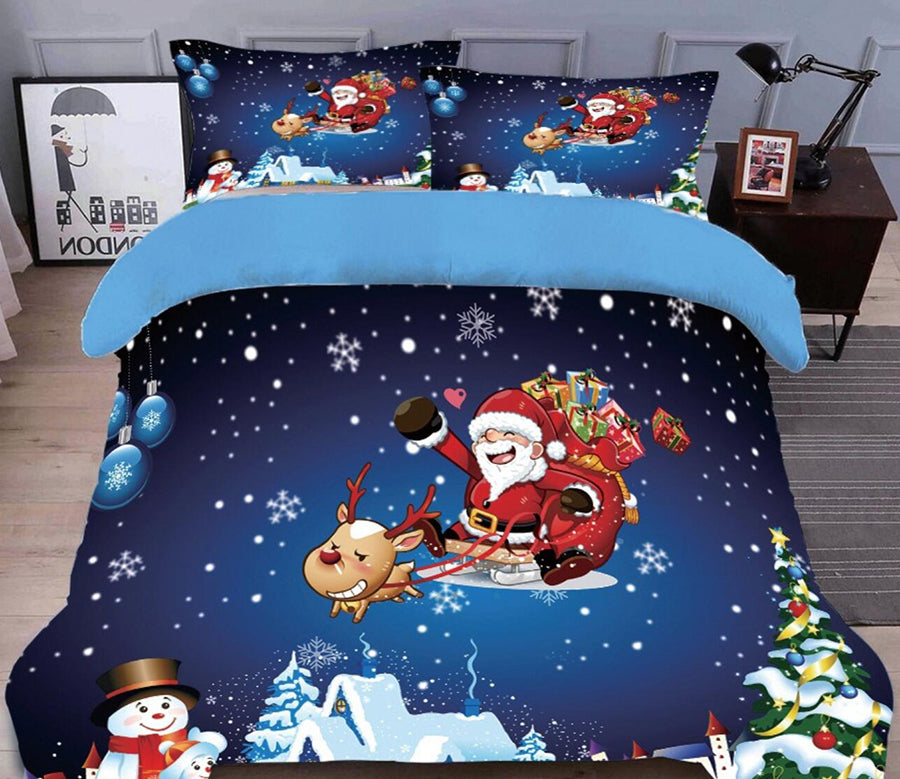 3D Santa Claus 45183 Christmas Quilt Duvet Cover Xmas Bed Pillowcases
