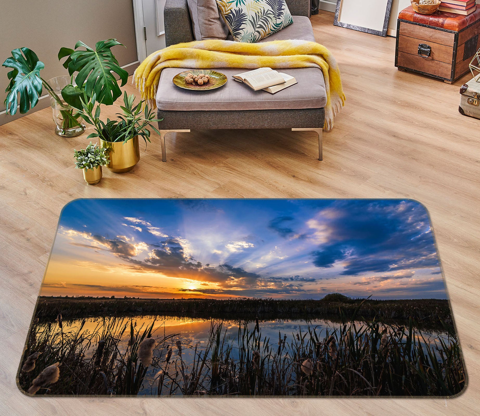 3D Sky Lake 29163 Non Slip Rug Mat