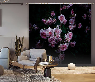 3D Pink Rose 043 Noirblanc777 Curtain Curtains Drapes Curtains AJ Creativity Home 