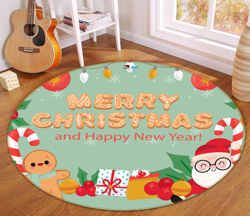 3D Gift Santa 81134 Round Non Slip Rug Mat