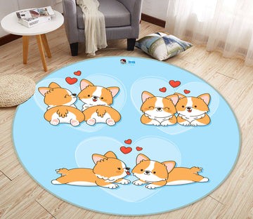 3D Corgi 75018 Round Non Slip Rug Mat
