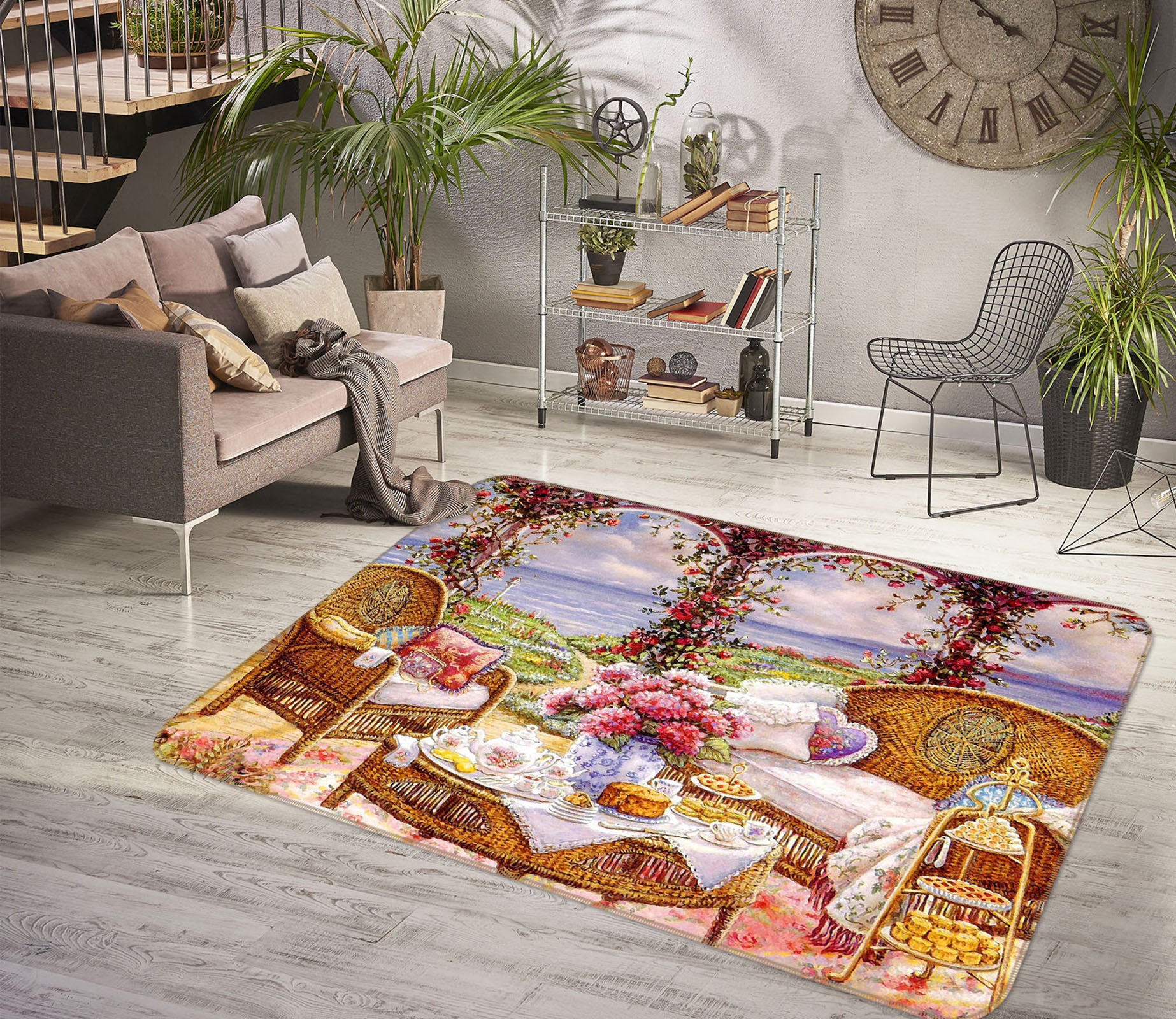 3D Vase Tables Chairs 33159 Non Slip Rug Mat