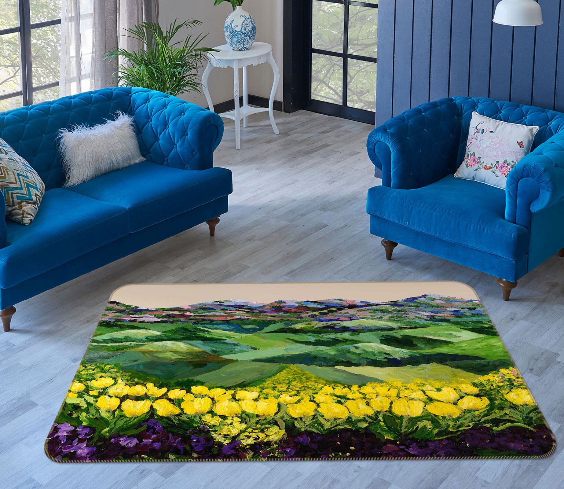 3D Summer Flowers 1014 Allan P. Friedlander Rug Non Slip Rug Mat Mat AJ Creativity Home 