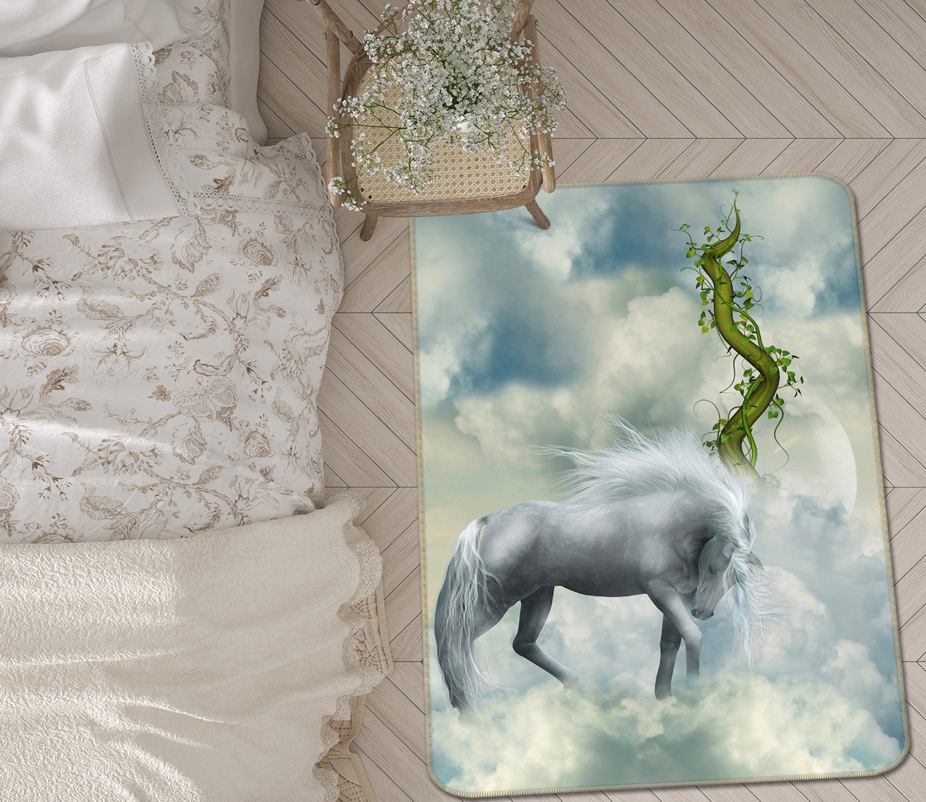 3D Tree Vine Horse 169 Animal Non Slip Rug Mat