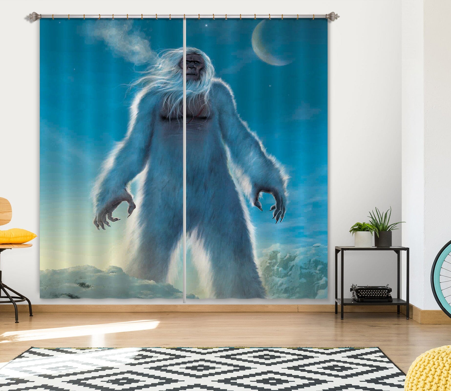 3D Yeti 096 Vincent Hie Curtain Curtains Drapes Curtains AJ Creativity Home 
