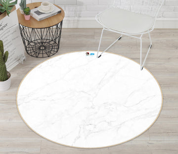 3D White Marble 72198 Round Non Slip Rug Mat