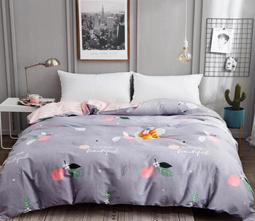 3D Gray Background Peach 3127 Bed Pillowcases Quilt